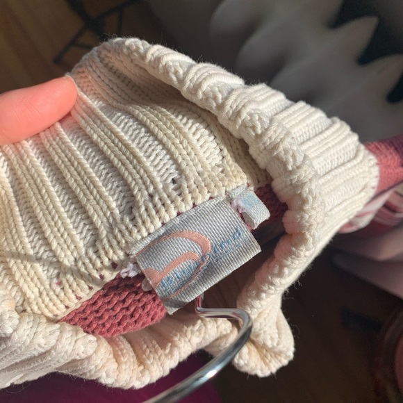 vintage pink striped cotton turtleneck sweater XL - Picture 4 of 4